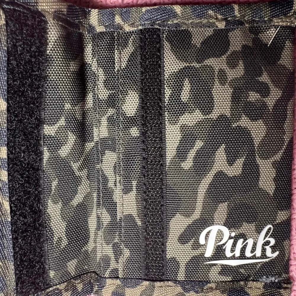 Victorias Secret PINK Lanyard and Camo Wallet‎ Set Black Green ID Holder Pouch